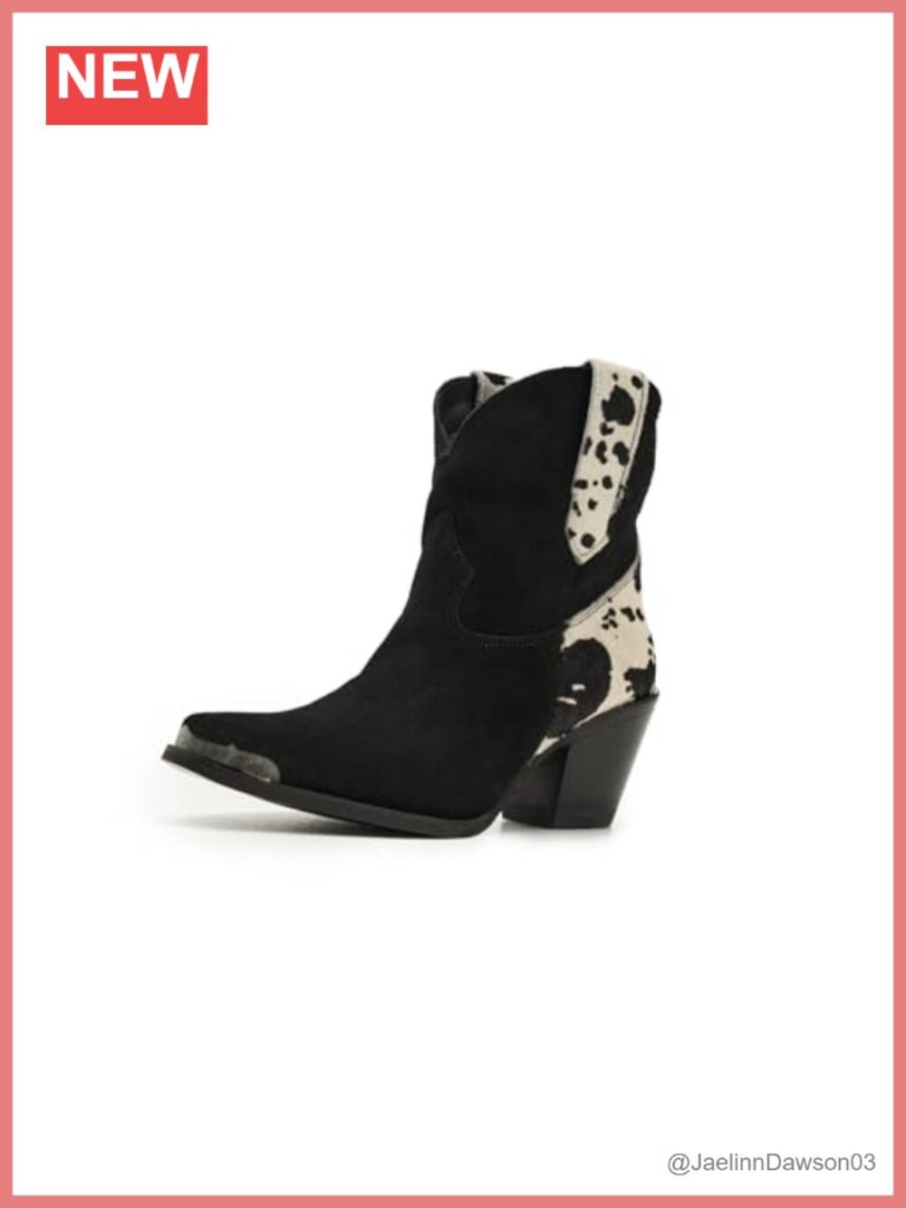 Dingo Texas Charm Leather Cowgirl Booties Pointed Toe Block Heel Mid-Calf